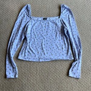 Wild Fable Light Blue Long Sleeve Floral